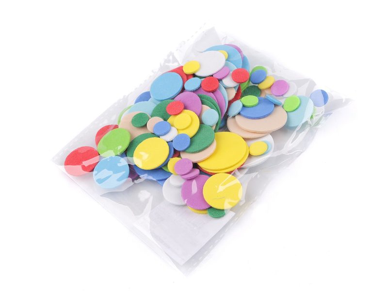 Pěnová guma Moosgummi kolečka - mix velikostí