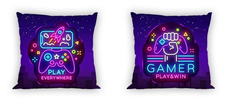 Povlak na polštářek Gamer Neon Bavlna, 40/40 cm