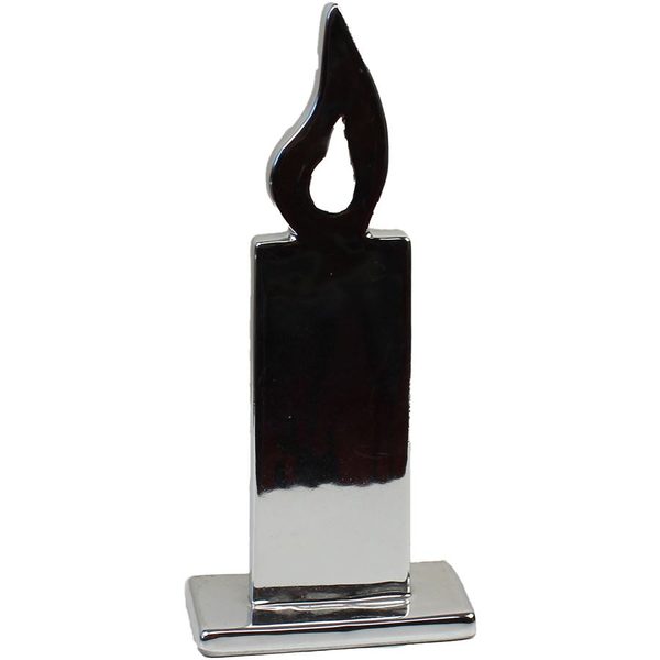 dekorace stříbrná svíčka, X0102 - 8 x 3,7 x 18 cm