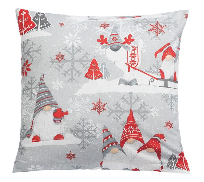 Povláček bavlněný - vánoce Šedá,Červená 90/CH07 40x40 cm
