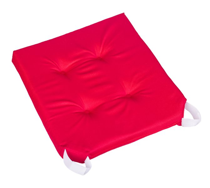 Sedák hladký Ulla - 40x40 cm, hladký - vykrojené rohy uni červená