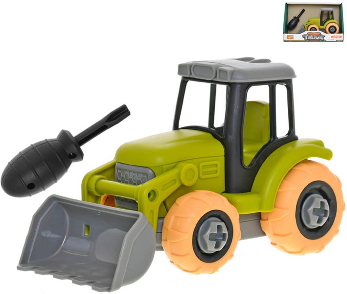 Traktor montážní šroubovací set s nástrojem volný chod plast v krabici