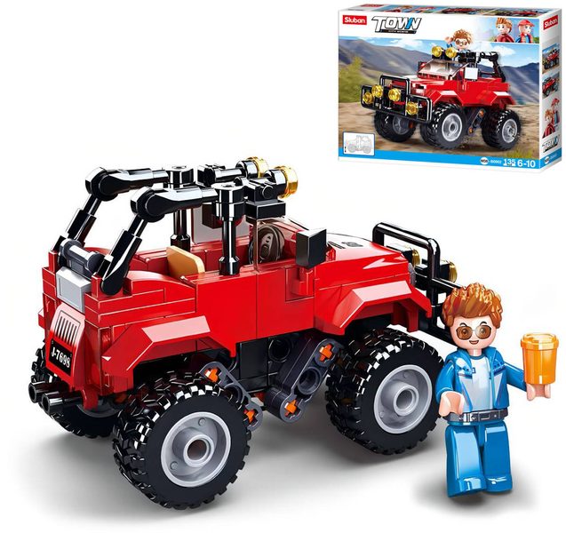 SLUBAN Town Auto červené SUV džíp 135 dílků + 1 figurka