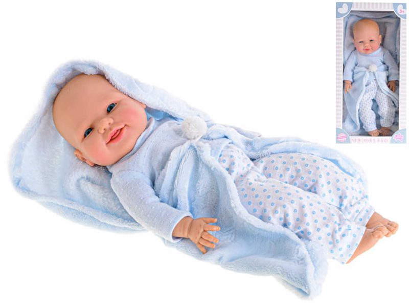 Panenka miminko chlapeček 42 cm (tvrdé tělíčko, dečka)