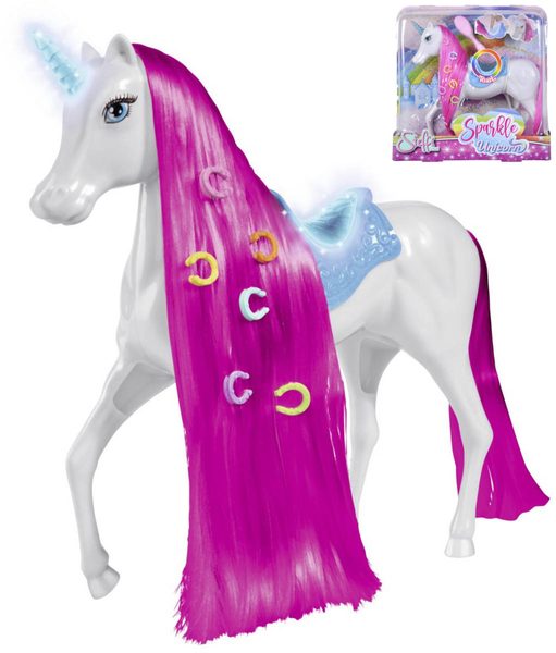 SIMBA Jednorožec česací svítící pro panenku Steffi na baterie Světlo