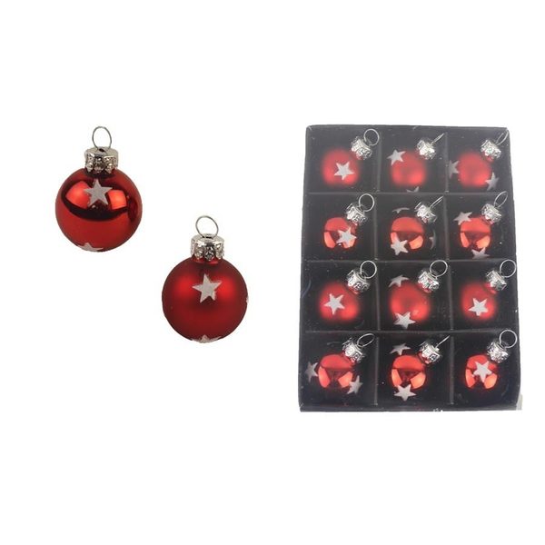 Vánoční ozdoba, 12ks S0324 - dia 3 x 3,5 cm