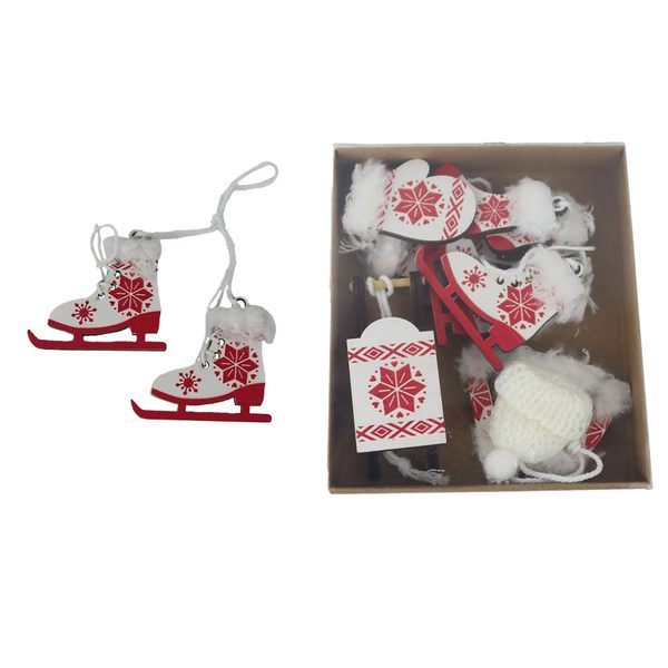 Vánoční dekorace k zavěšení, 6 ks D7341 - 13 × 11 × 2 cm