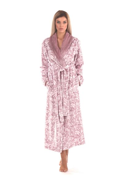 Flora Mauve Mist - Dámský Župan s Límcem - Model 25 56 4303