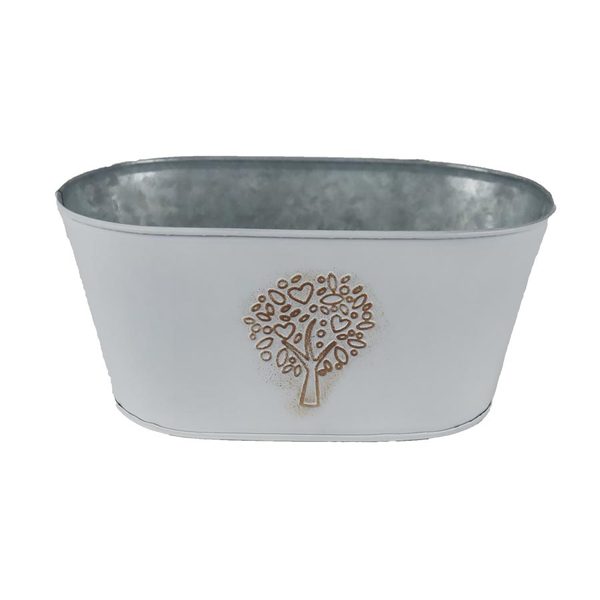 Květináč plechový ovál K4590/2 - Oval:23.5x13x10.5 Bottom:19x10.5