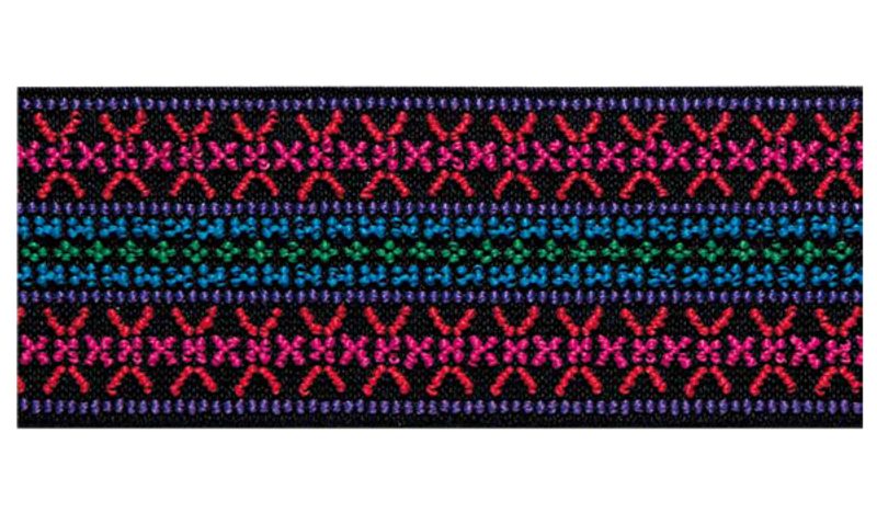 Pruženka oděvní vzorovaná 50 mm, návin 7 metrů růžová