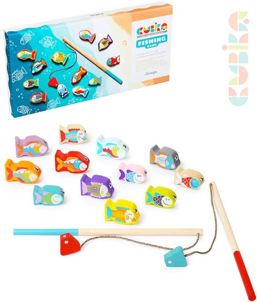 Baby hra dětský Rybolov 14 dílků set 2 pruty + 12 rybiček