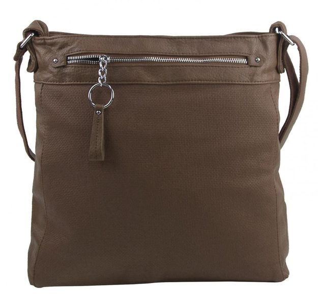 TESSRA Velká jílově hnědá crossbody dámská kabelka D5580