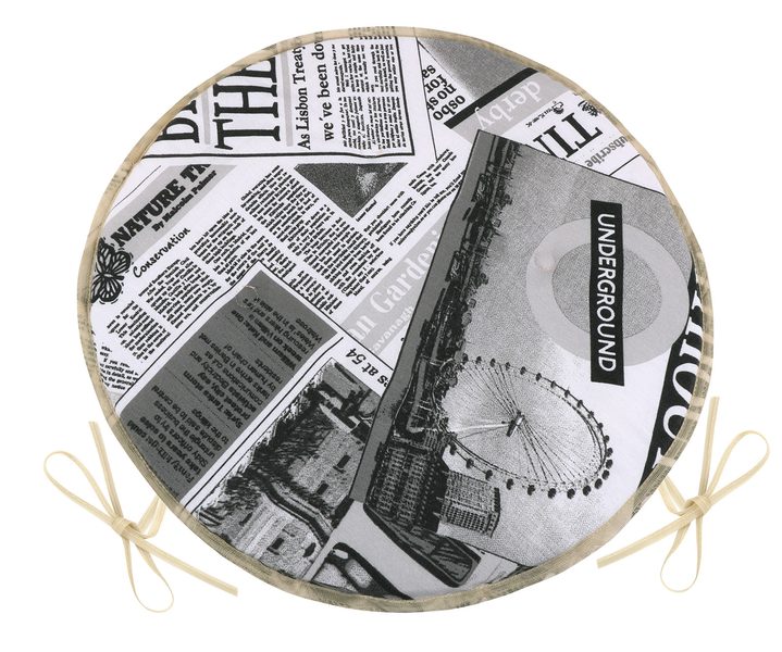 Sedák EMA kulatý hladký Černá,Bílá 79/566 průměr 40 cm