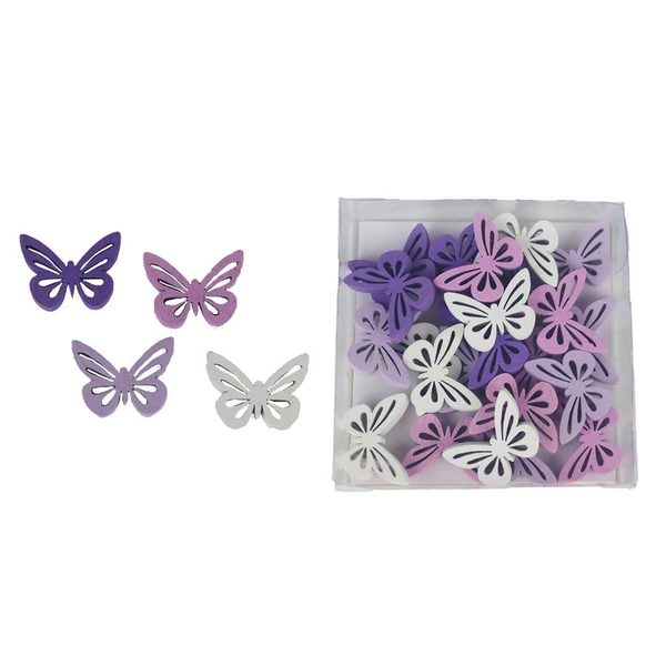 Dekorační motýli, 24 ks D5228 - 2,5 x 0,4 x 2 cm