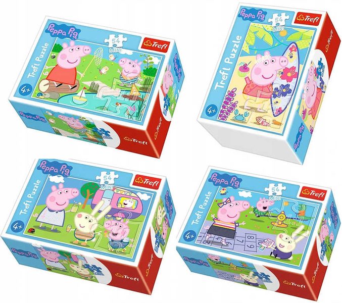 PUZZLE Prasátko Peppa Pig U rybníka mini 20x13cm 54 dílků 4 druhy