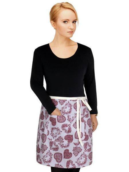 Kuchyňská zástěra DITA - do pasu Šedá,Vínová 189/407 zástěra 68x50 cm