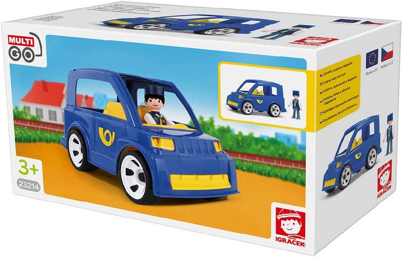 IGRÁČEK MultiGO Pošťák set poštovní auto s figurkou STAVEBNICE