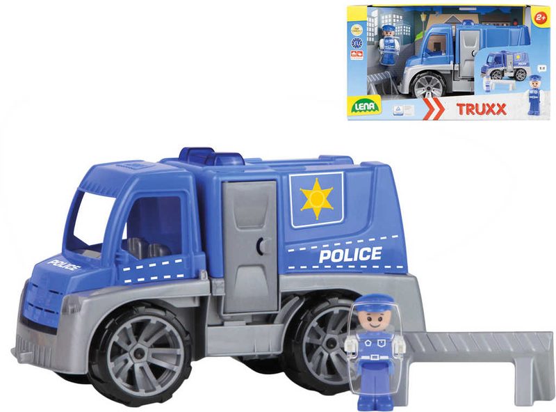 LENA Truxx Baby auto funkční policie 29cm set s figurkou plast v krabici