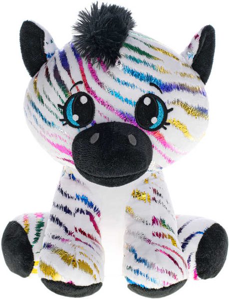 PLYŠ Zebra Star Sparkle 24cm duhová třpytivá