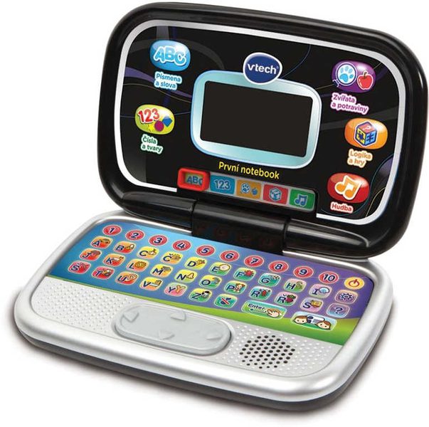 Vtech První notebook dětský zábavný počítač s aktivitami na baterie černý CZ Zvuk