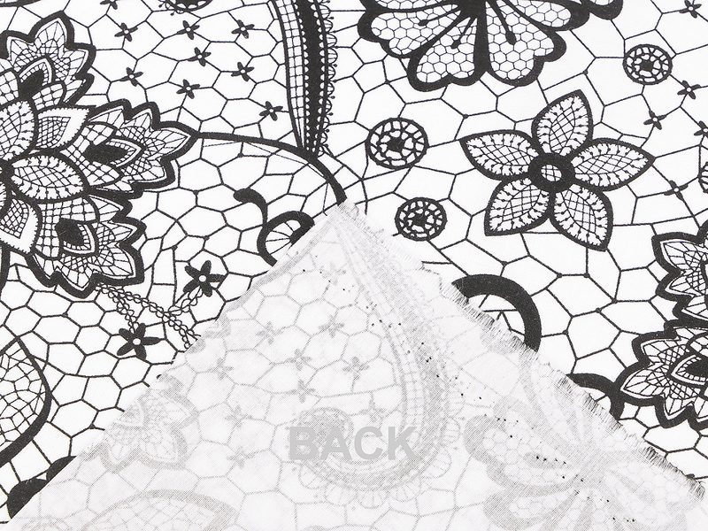 Bavlněná látka / plátno krajka METRÁŽ