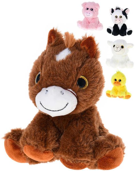 PLYŠ Zvířátko farma na baterie Zvuk 5 druhů *PLYŠOVÉ HRAČKY*