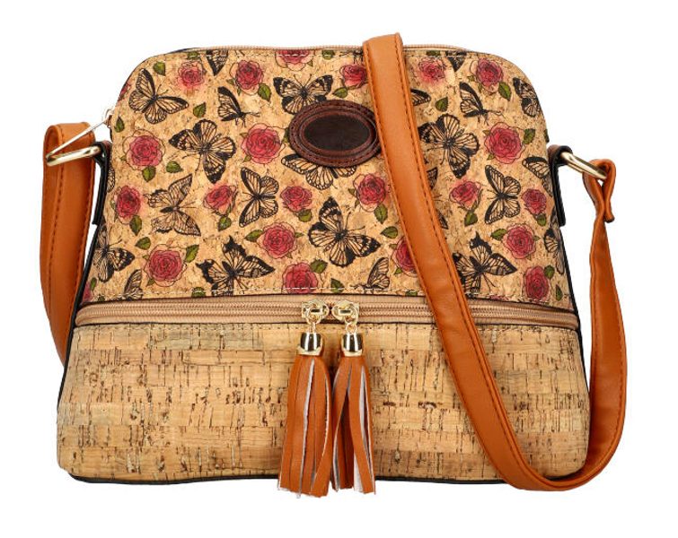 Crossbody dámská kabelka v korkovém designu T8297 typ 11