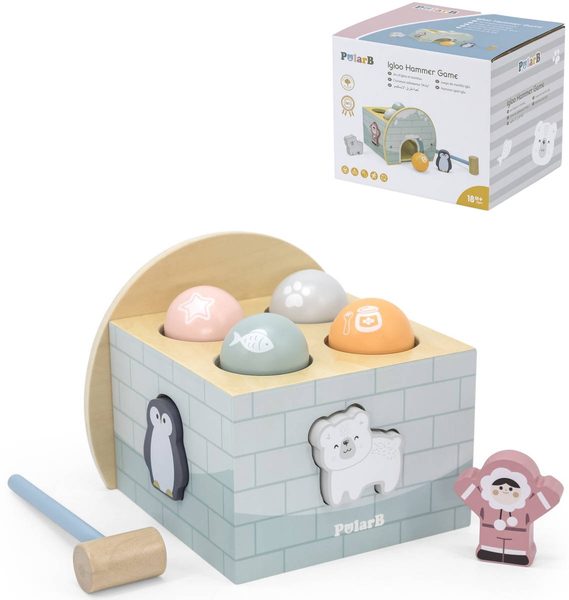 VIGA DŘEVO PolarB Vkládačka a zatloukačka baby 2v1 *DŘEVĚNÉ HRAČKY*