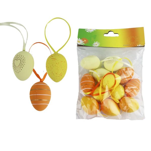 Velikonoční vajíčka, 12 ks X5589 - dia 3 x 4 cm