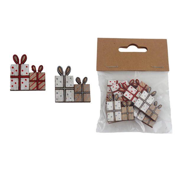 Dekorace dáreček, 8 ks D6342 - 2,5 x 0,3 x 2,8 cm