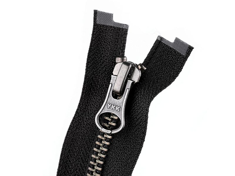 Zip kovový YKK No 5 dělitelný 2 jezdce / dvoucestný 60 cm na kožené bundy