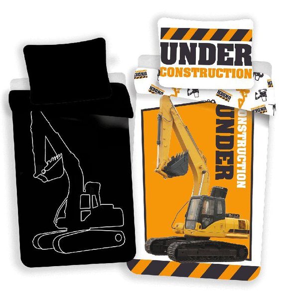 Povlečení Bagr svítící Bavlna, 140/200, 70/90 cm