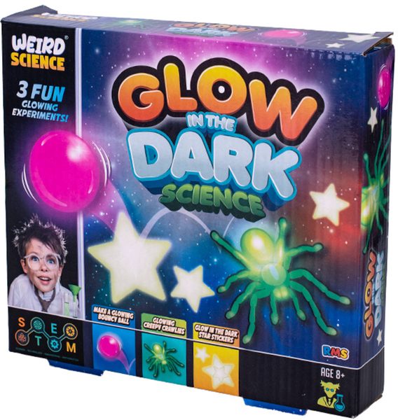Vědecké pokusy svítící ve tmě experimentální kreativní set v krabici