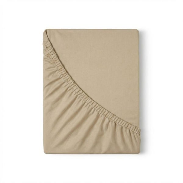 Saténové prostěradlo s gumou béžové