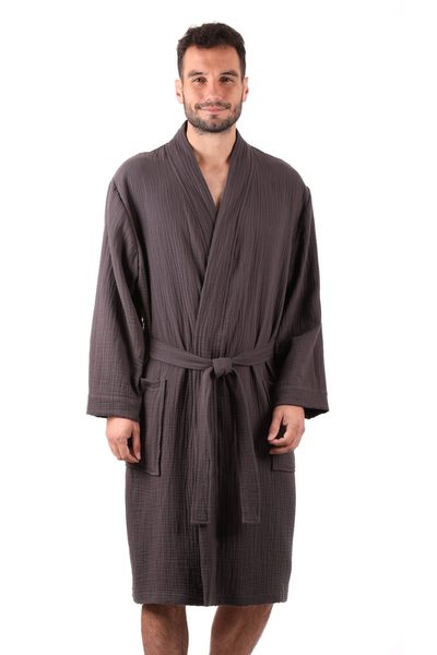 Mušelínový župan Dacca antracit 12 24 9551 unisex