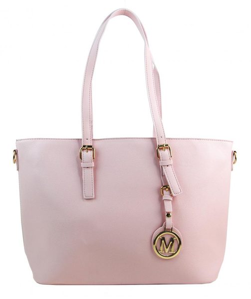 Elegantní růžová velká dámská kabelka přes rameno