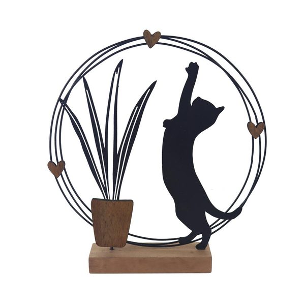 Dekorace kočka K4535 - 21.00 × 4.00 × 22.50 cm