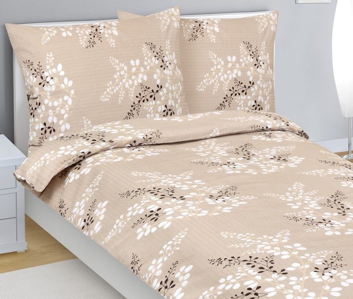 Povlečení krepové Béžová,Hnědá,Bílá 80/412