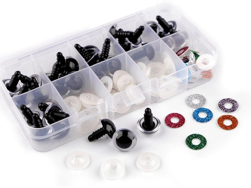 Sada očí s pojistkou s glitry Ø14; 16 mm