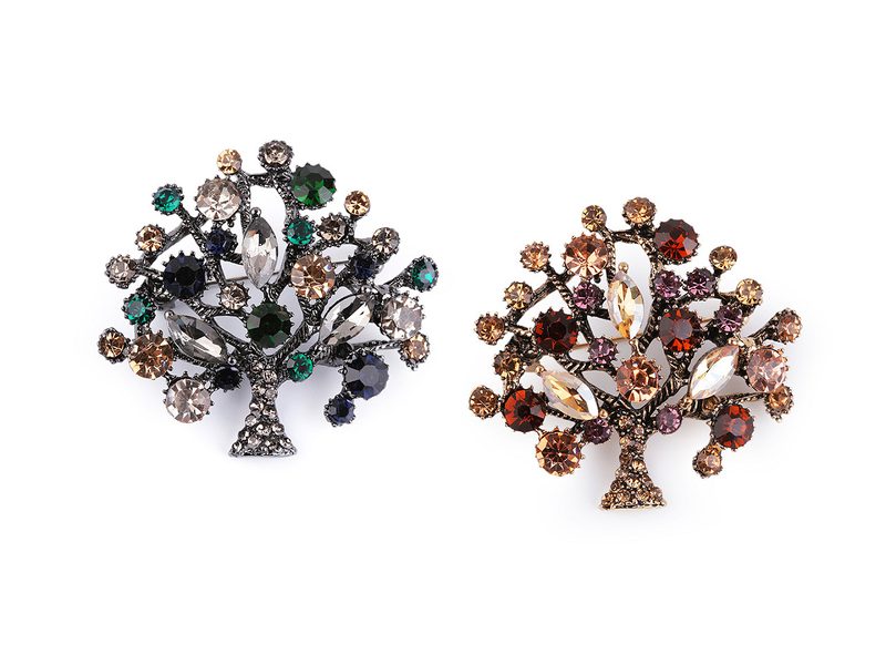 Brož s broušenými kamínky strom života