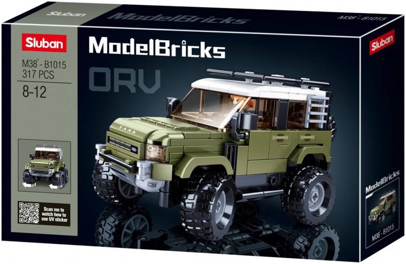 SLUBAN Model Bricks Auto anglický vůz SUV 317 dílků + 1 figurka STAVEBNICE