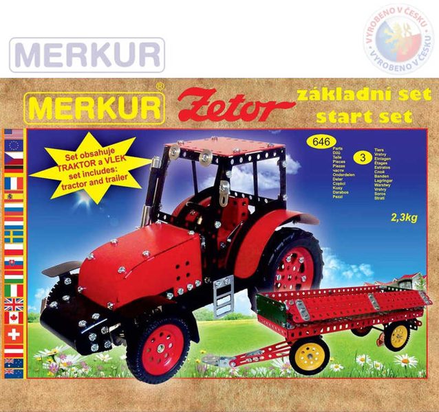 Zetor stavebnice: traktor + vlek (646 dílků)