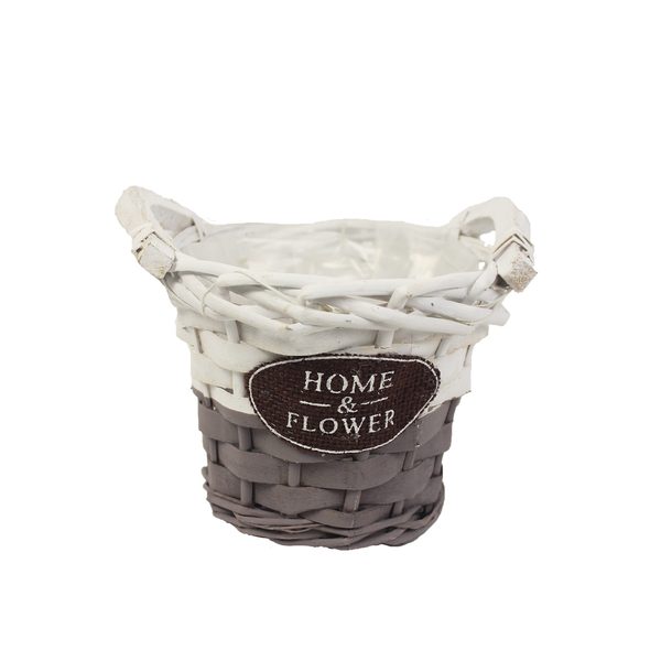 Obal bílo-hnědý pr. 15cm P0550/1 - dia 15 x 12 cm