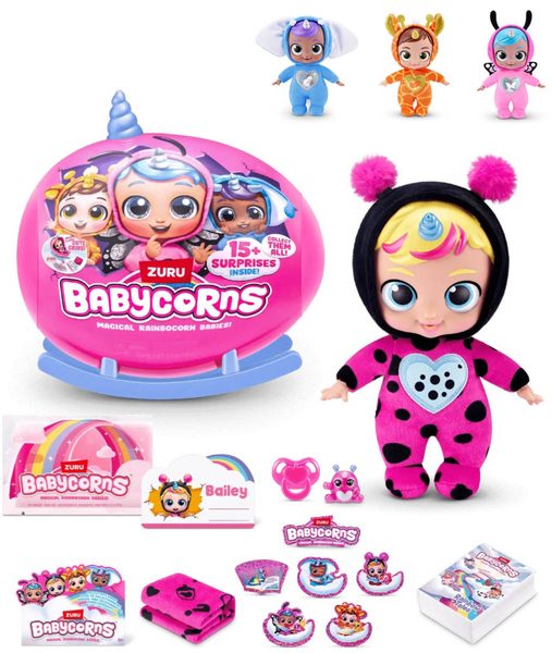 ASMODEE Babycorns S1 Miminko s doplňky 15 překvapení v kolébce 4 druhy