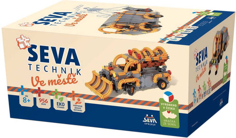SEVA TECHNIK Ve městě plastová XL STAVEBNICE 956 dílků v krabici