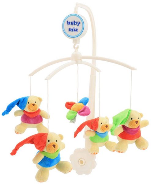Kolotoč baby nad postýlku medvídci s melodiemi Zvuk pro miminko