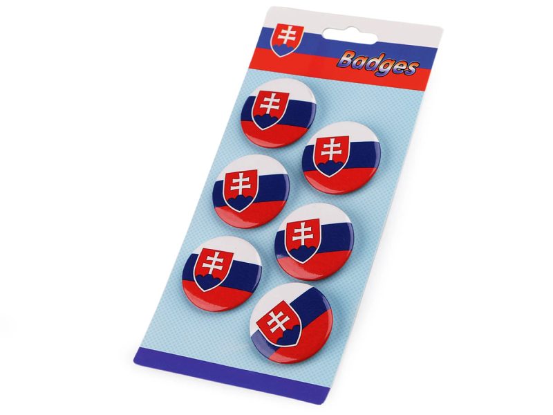 Brož / placka vlajka Slovenská republika Ø3,5 cm 6 ks