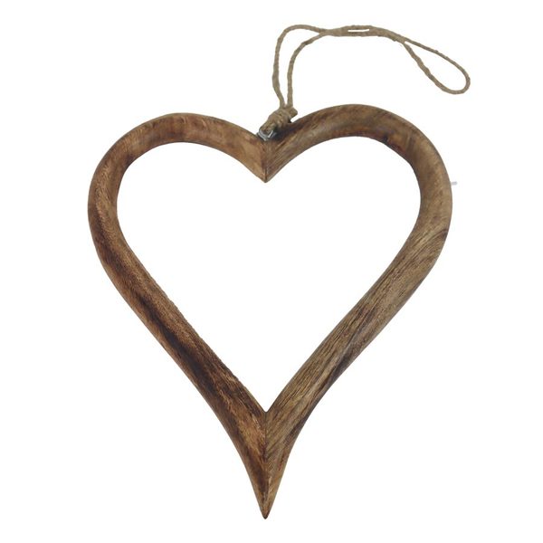 Srdce mango závěsné O0339/2 - 26 × 31 × 3 cm