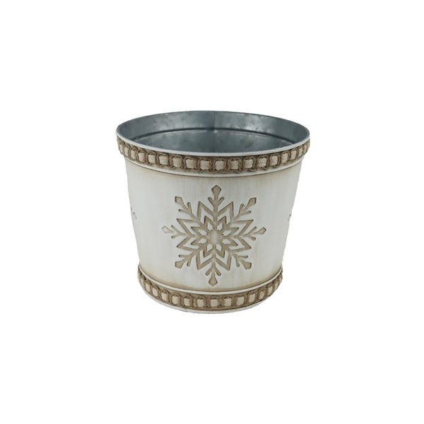 Květináč plechový vločka K3907/2 - dia 15 × 13 cm