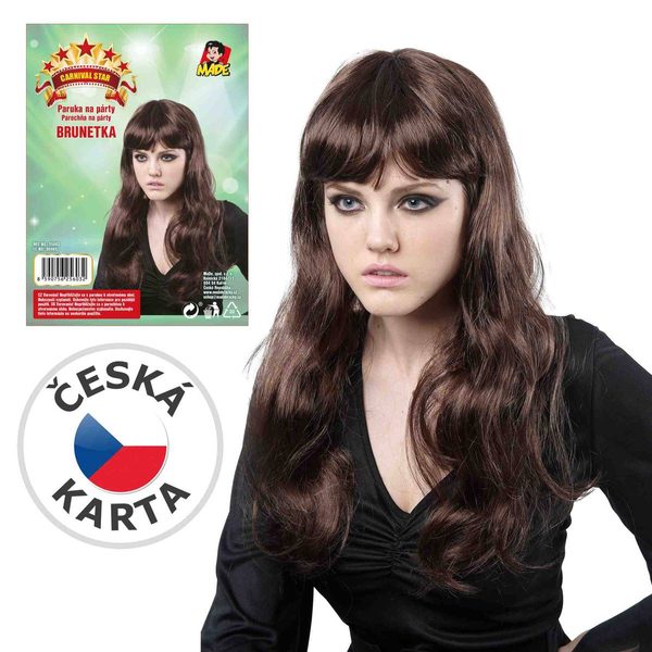 KARNEVAL Paruka hnědé vlasy *KARNEVALOVÝ DOPLNĚK*